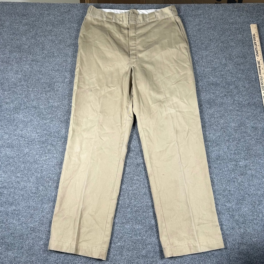 Dickies Pants Mens Size 38x32 Beige Vintage Workwear Straight Leg